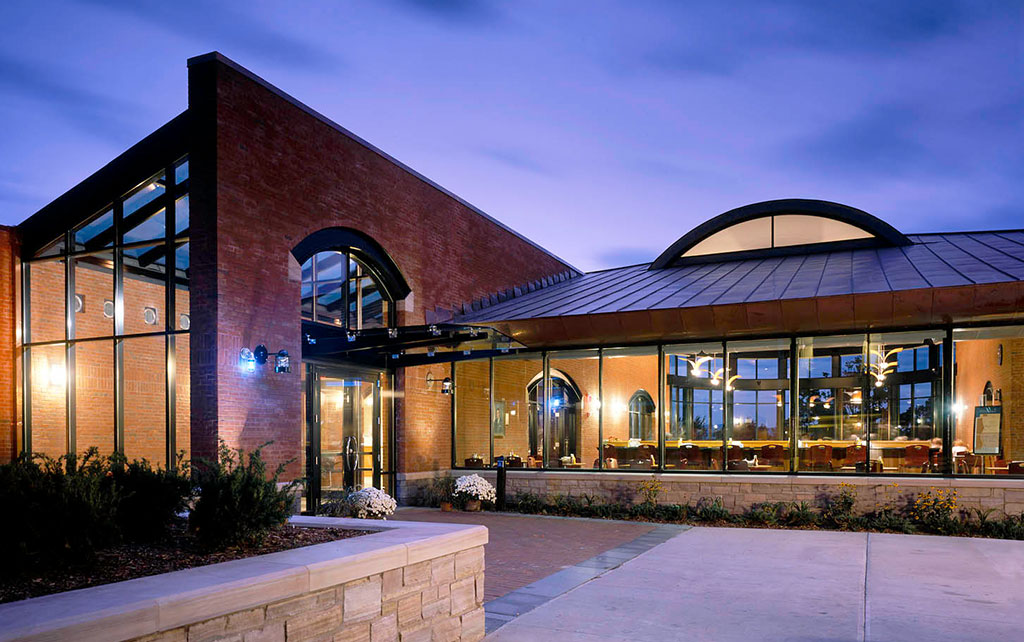 Brick Building at Dusk