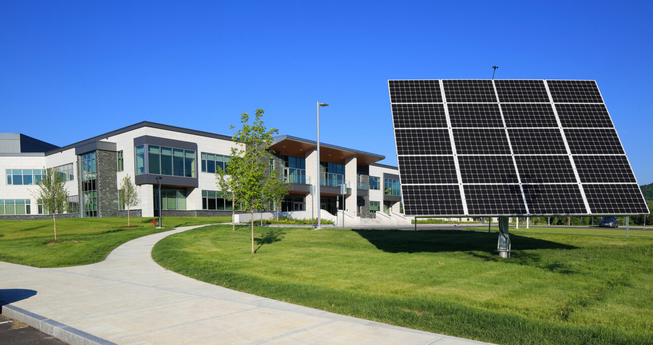 Office Building with Solar Panel