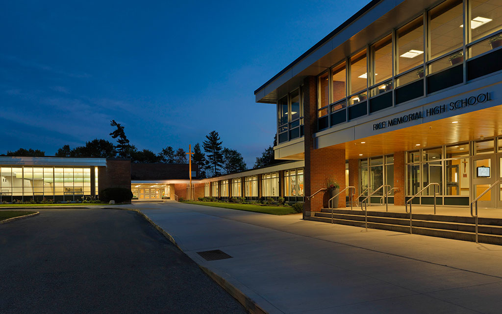 School Building at Night