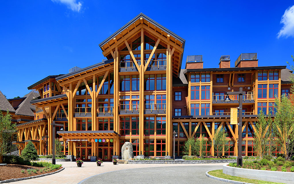 Wood Building with Large Windows