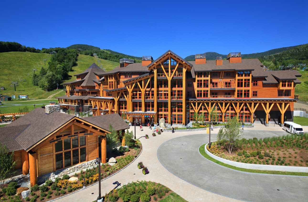 Wood Building with Large Windows