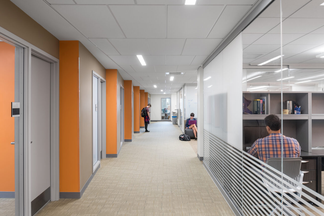 UVM STEM Complex Student Hallway