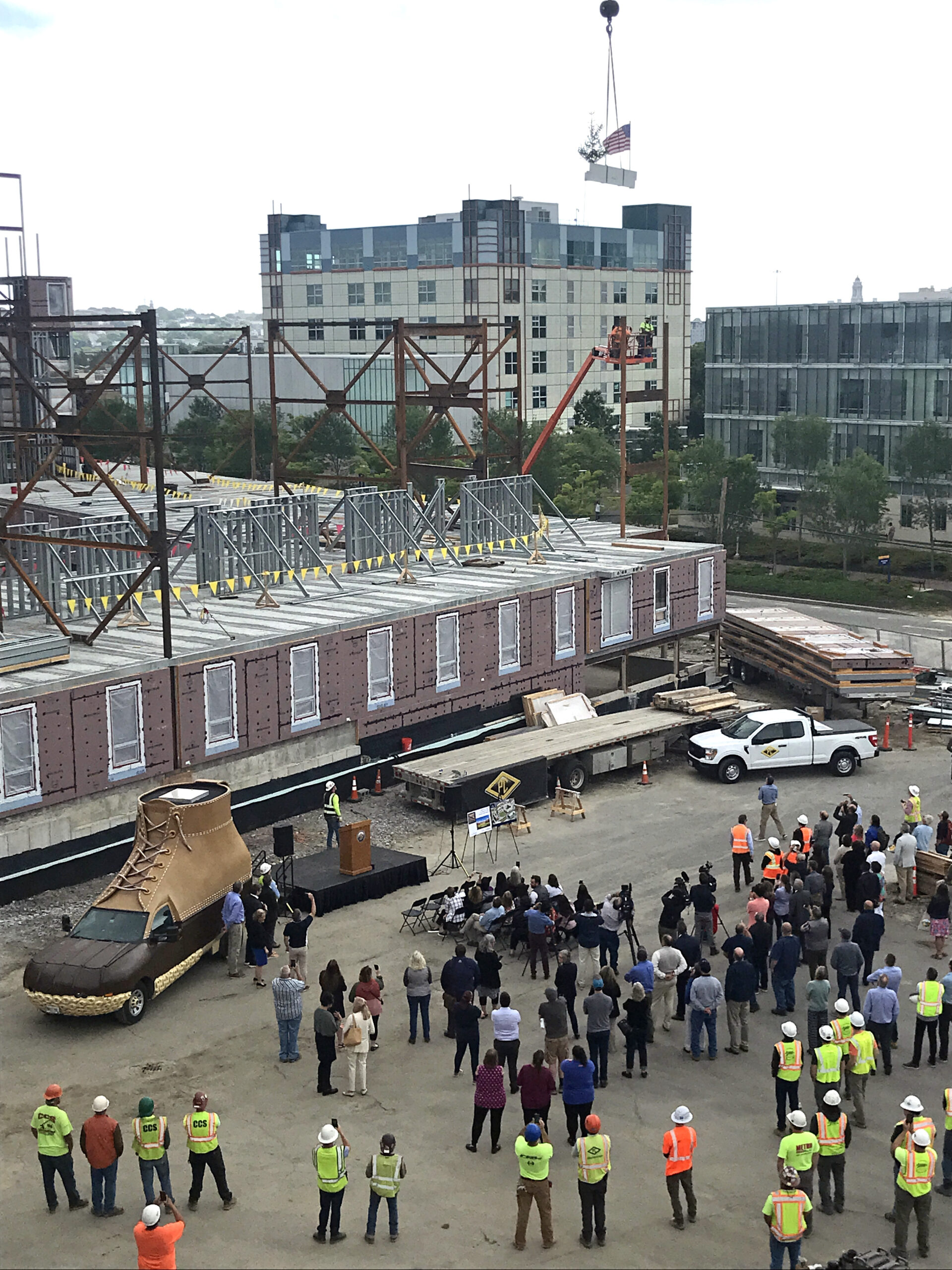 Construction topping out ceremony