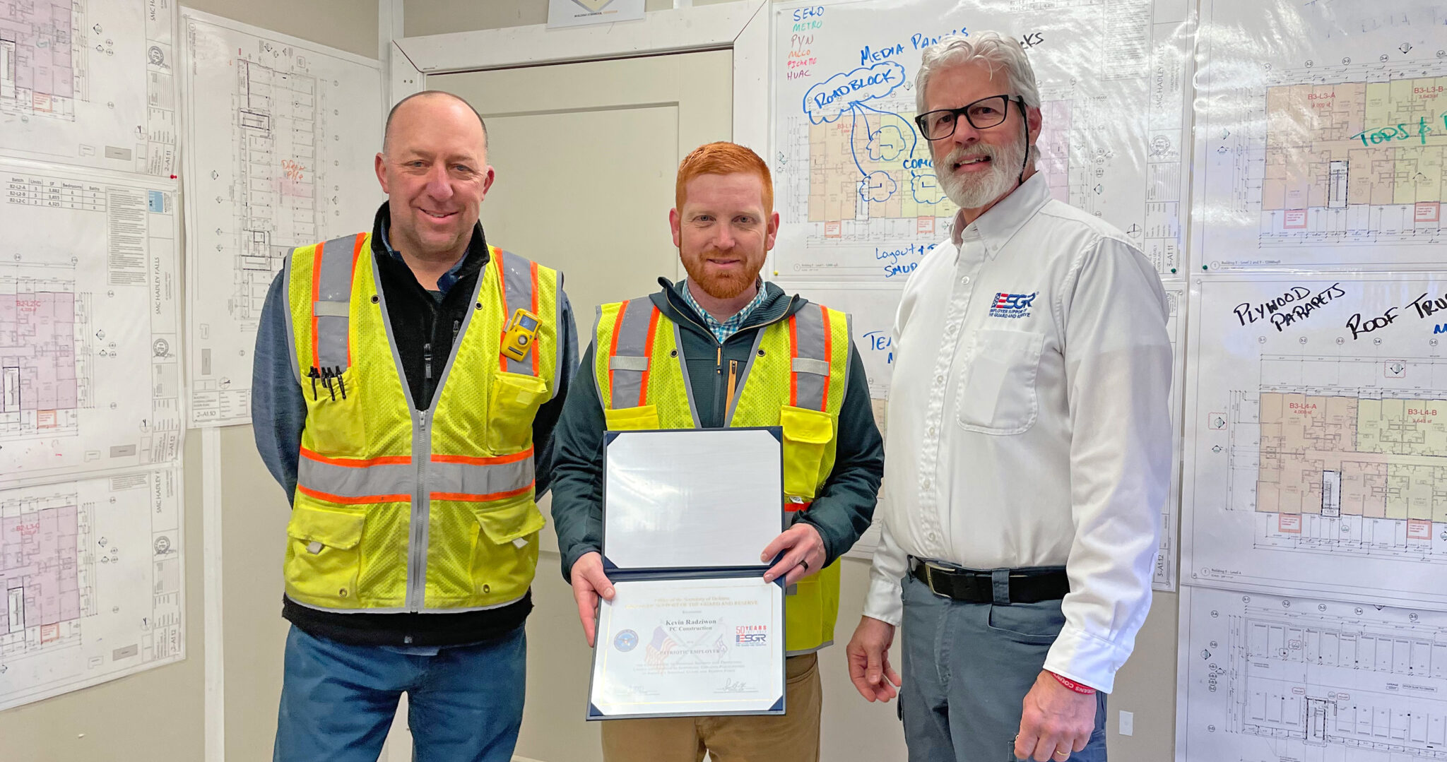 Radziwon Honored with Patriot Award - PC Construction