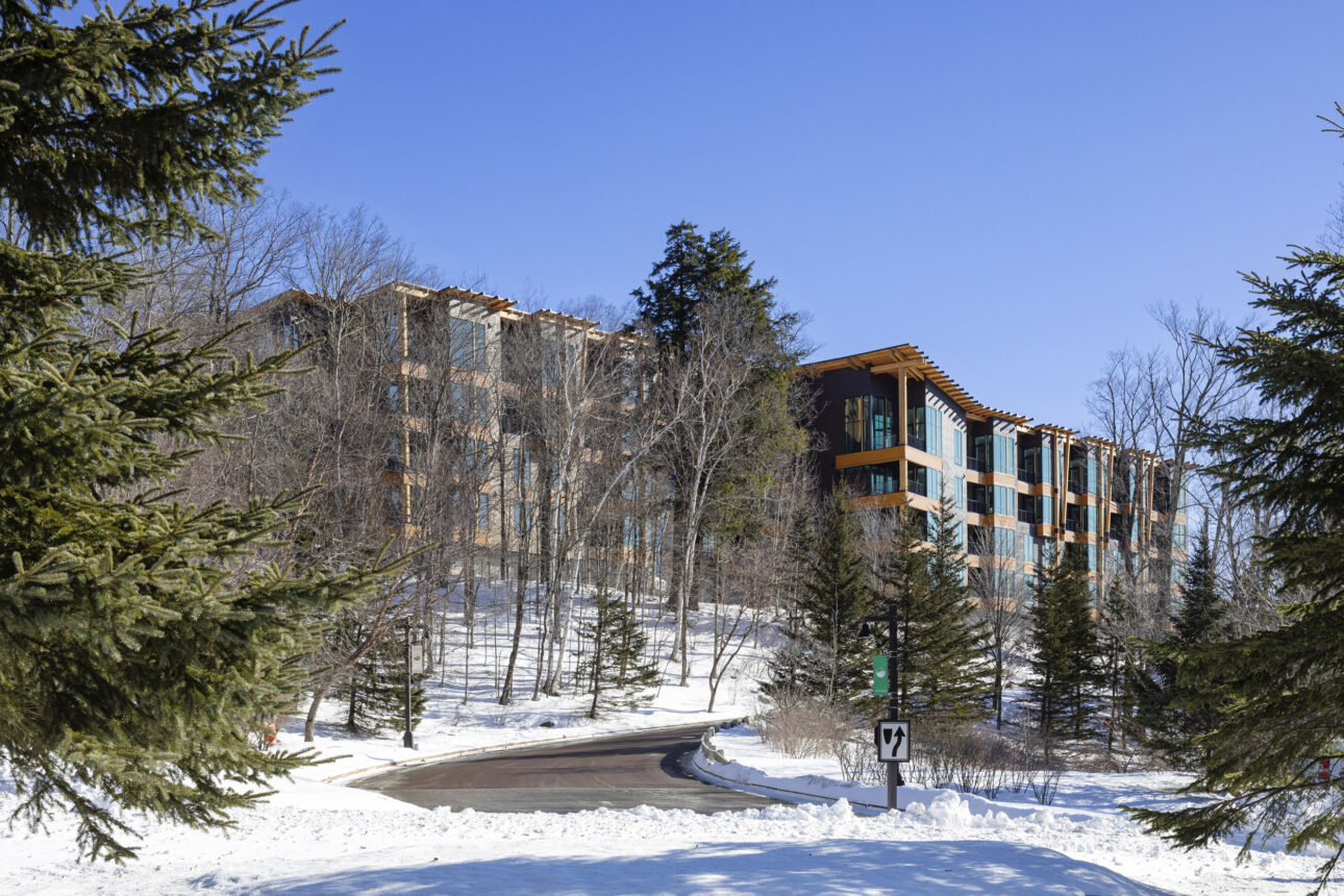 The Treehouse and Parking Garage at Spruce Peak PC Construction