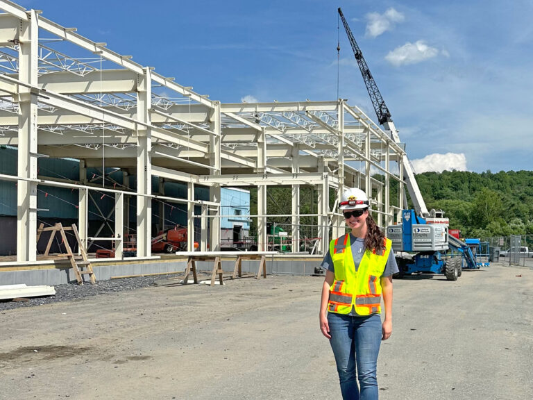 Intern Brianna Reid on the Weidmann Electrical Technology Expansion project in Vermont